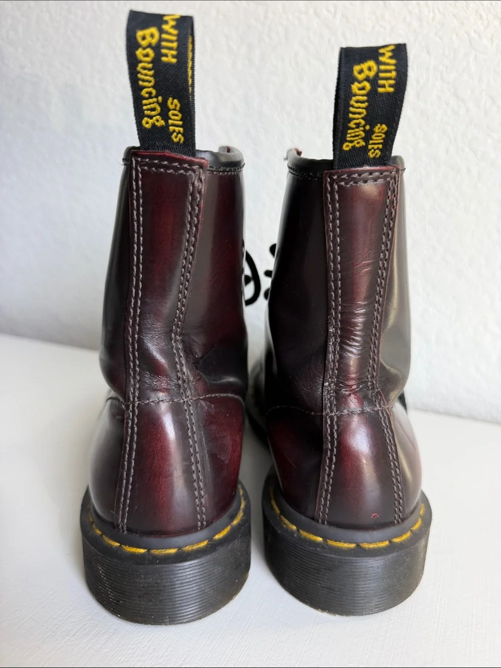 Dr. Martens 8-Eye Leather Boots - Burgundy